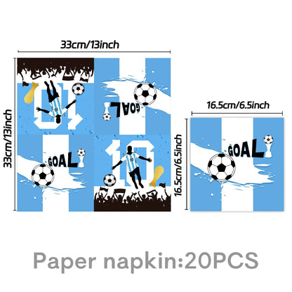 Soccer Party Supplies Superstar Messi Football Birthday Party Decoration Disposable Tableware Tablecloth Plates Cup Backdrop Good Vibrations
