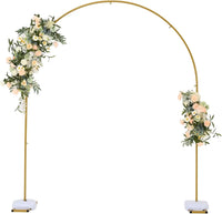Gold Metal Wedding Arch Backdrop Stand 7.8FT Balloon Arch Stand for Birthday Ceremony Decoration Arch Stand Backdroper Good Vibrations