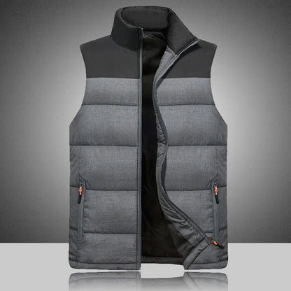 Men Vest Business Casual Sleeveless Jacket Cotton-Padded Vest Autumn Winter Windproof Warm Thicken Waistcoat Outdoor Outwear Good Vibrations