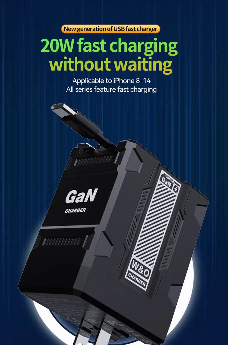 GaN 20W Fast charging PD3.0 Charger Type C lighting For iPhone 12 13 Samsung Huawei Xiaomi Mobile Phone EU/US Plug Wall Charger Good Vibrations
