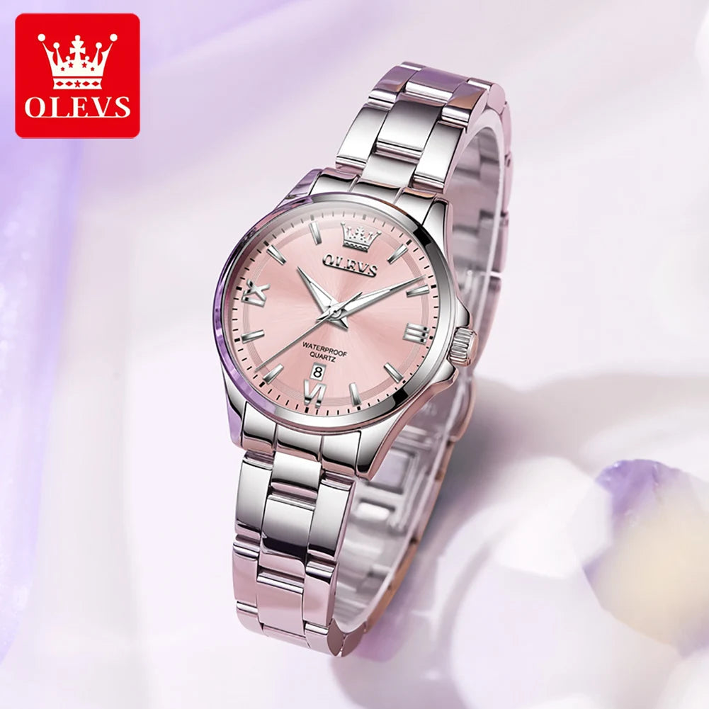 OLEVS Women‘s Watches Simple Luxury Fashion Elegant Female Wristwatch Waterproof Luminous Date Exquisite Gift for Gift 2025 Good Vibrations
