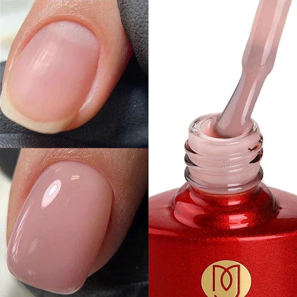 MSHARE Blush Pink Shade Color Rubber Base Gel Polish Nail Camouflage Nails Gel 10ml Good Vibrations