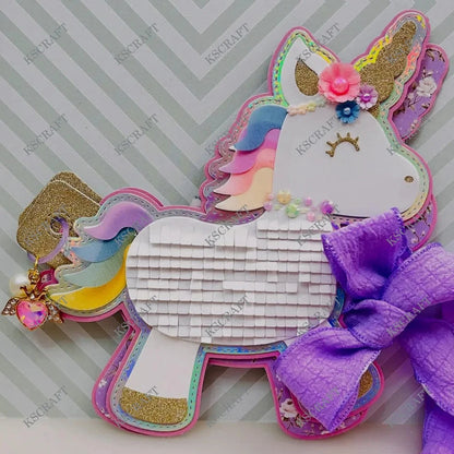 KSCRAFT Pinata Unicorn Mini Album Cutting Dies Stencils for DIY Scrapbooking Decorative Embossing DIY Paper Cards Good Vibrations