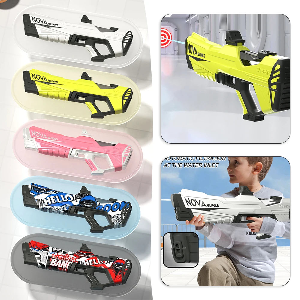 Automatic Electric Water Gun Auto Suction Water Guns for Adult Kids Battery Powered Squirt Blaster Summer Pool Beach Outdoor Toy Good Vibrations