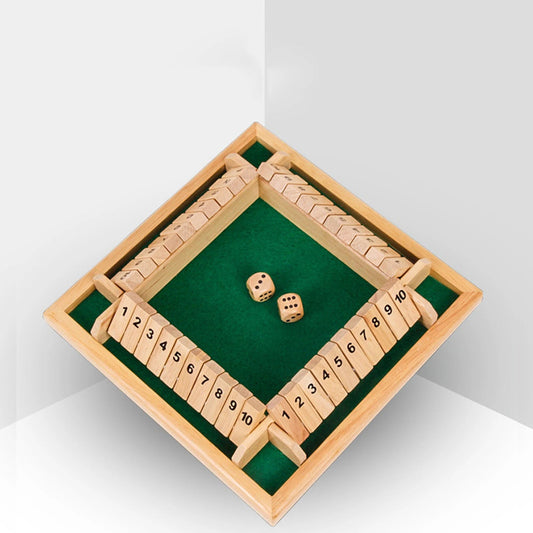 Shut The Box Dice Board Game 2-4 Players Wooden Table Game Amusing Game with 1-10 Numbers Travel Games Good Vibrations