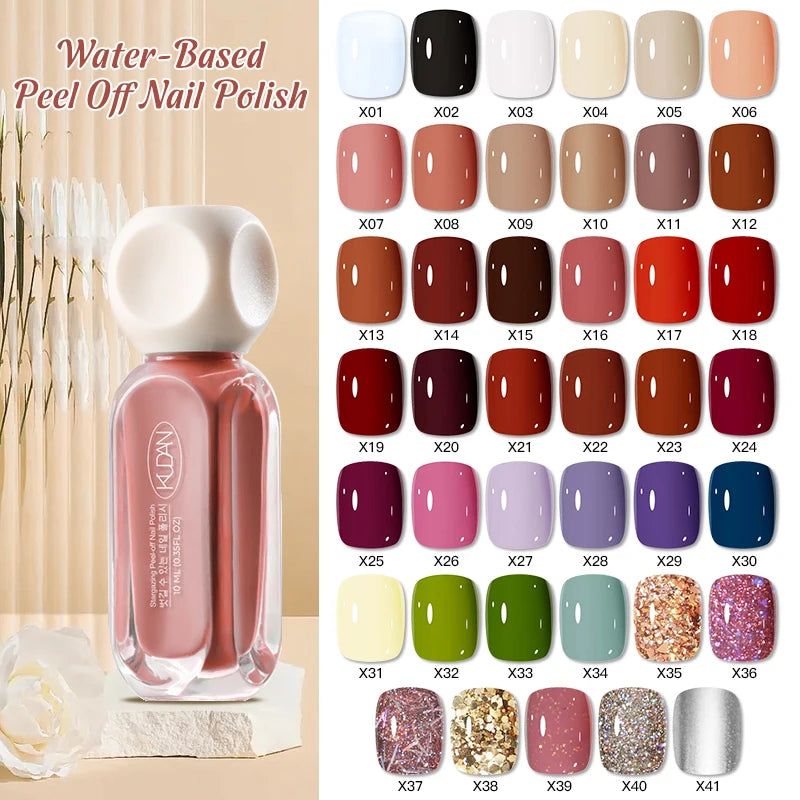 10ml Peel Off Water-Based Starry Nail Polish Fast Drying Long-Lasting Healthy And Brightening Effect No Need Lamp Cure Good Vibrations