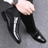 New men's formal leather Shoes Casual business non slip footwear Fashion minimalist work shoes Comfortable male flat Zapatillas Good Vibrations