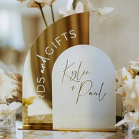 Cards And Gifts Sign,Wedding Signage,Cards and Gifts Wedding Sign,Custom Names Wedding Reception Decor,Gold Mirror Wedding Signs Good Vibrations