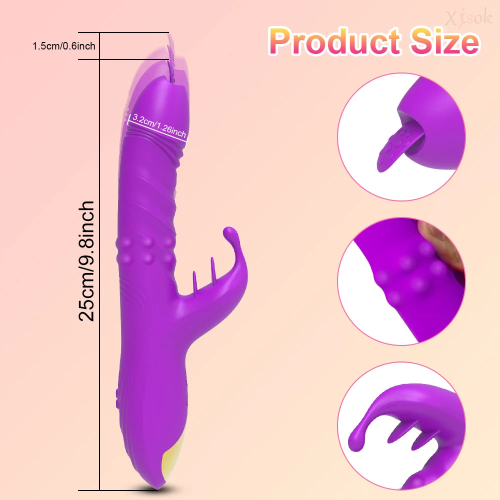 Thrusting Rabbit Vibrator for Women Clitoris G-Spot Stimulator Come and Go Vagina Vibrator Female Masturbator Sex Toy for Women GOOD Vibrations