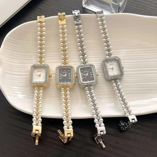 Pearl Studded Strap Women Watch Luxury Ladies Gift Bracelet Watch Fashion Quartz Wristwatches Dropshipping Relojes Para Mujer Good Vibrations