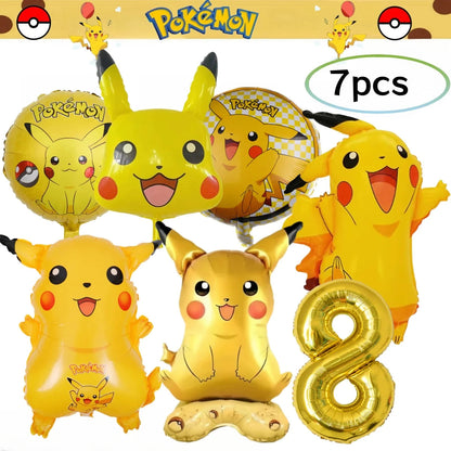 Pokemon Birthday Party Decorations Pikachu DIY Sticker Tableware Plate Tablecloth Baby Shower Kids Favors Gifts Party Supplies Good Vibrations
