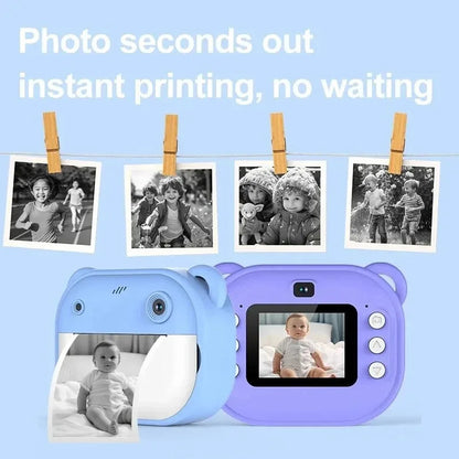 Children Digital Camera Instant Print for Kids Thermal Print Camera Instant Photo Printing Camera Video Toys+32G Memory Card Good Vibrations