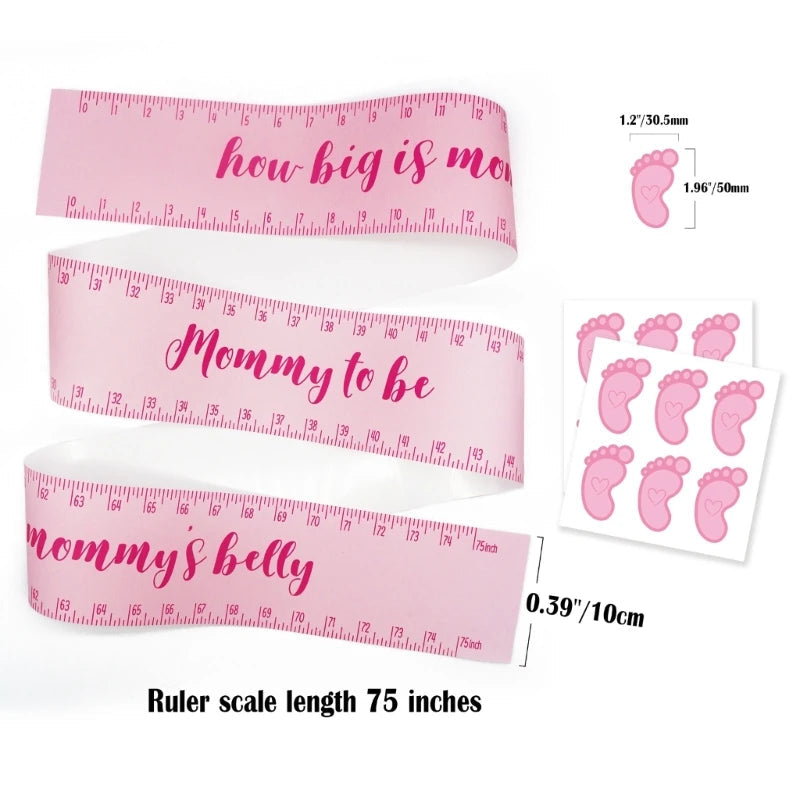 How Big is Mommy's Belly? Includes 1 Mommy's Belly Measuring Tape and 12 Stickers, Gender Neutral Fun Baby-Shower Game Good Vibrations