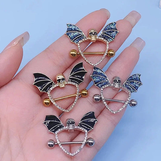 Gothic Nipple Rings Spider Skull Nipple Piercing Jewelry Halloween Body Jewelry Good Vibrations Adult Super Store