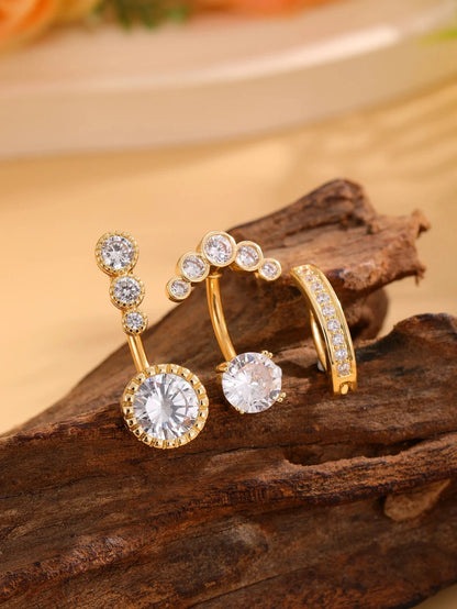 3pcs Gold Color Heart Butterfly Dangled Belly Piercing Sets 14G Stainlees Steel Navel Jewelry for Women Girls Body Belly Rings Good Vibrations Adult Super Store