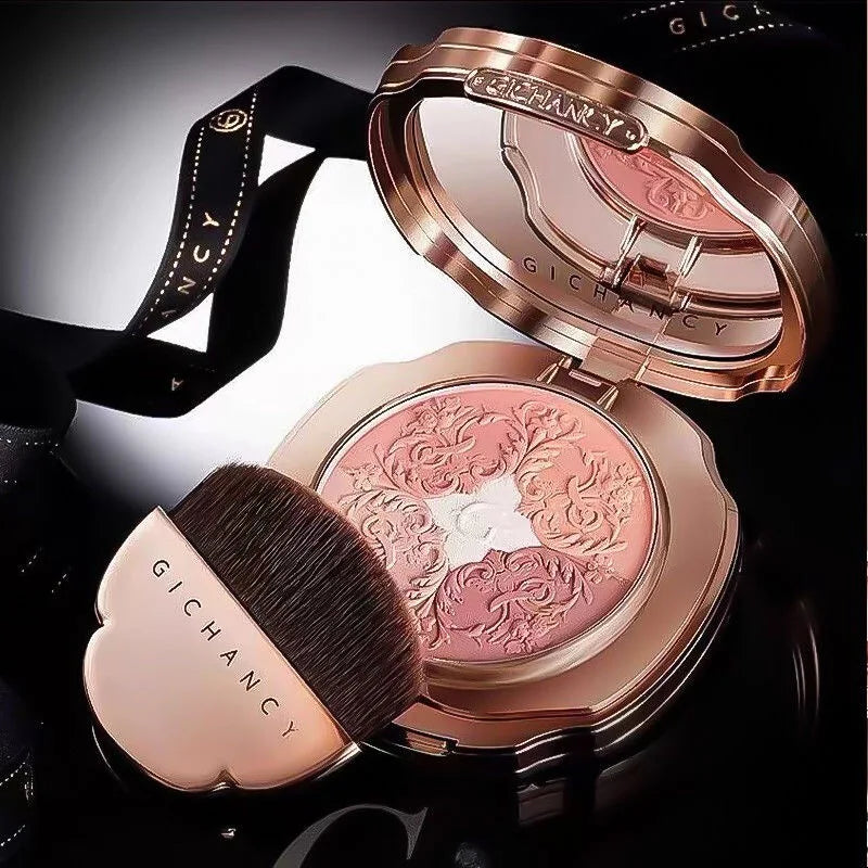 5 Colors Face Blush Palette Matte Mineral Blush Powder Bright Shimmer Matte Face Blush for Cheek and Eye Shadow Make-up Good Vibrations