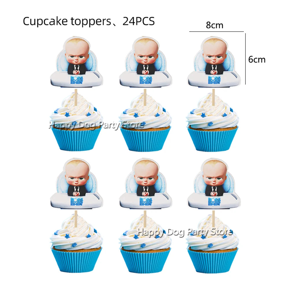 Baby Boy Party Decoration Banner Tableware Supplies Paper Boy DIY Cake Topper Birthday Foil Balloons Kit Accessory Gift Bags Good Vibrations