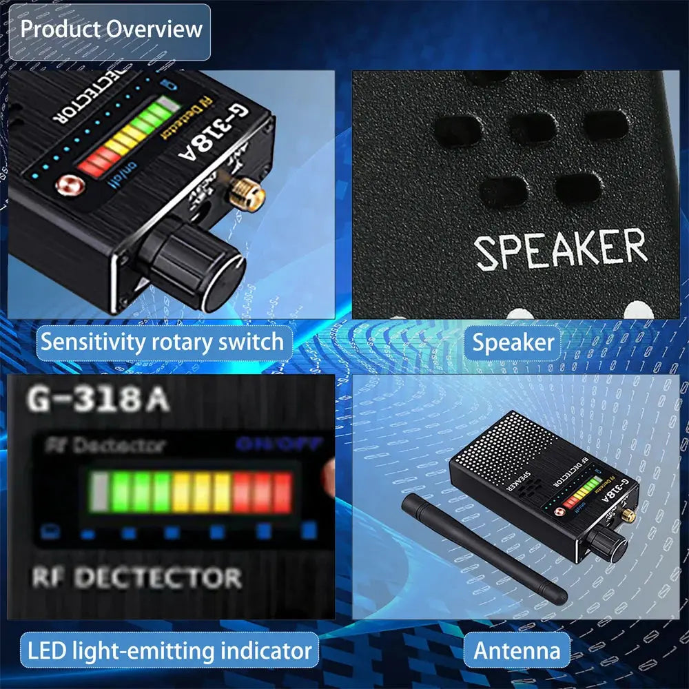Wifi Hidden Camera RF uav Detector Audio Bug GPS Anti Spy Gadgets GSM 2G 3G 4G 5G All Signal Jammer gps Tracker Blocker Device Good Vibrations