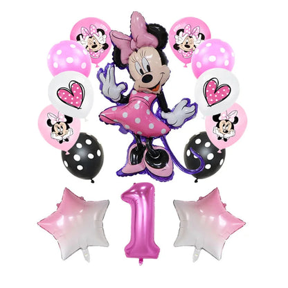 Disney Pink Minnie Mouse One Year Old Birthday Party Supplies Cup Plate Kids Girl Birthday Party Decor Disposable Tableware Set Good Vibrations