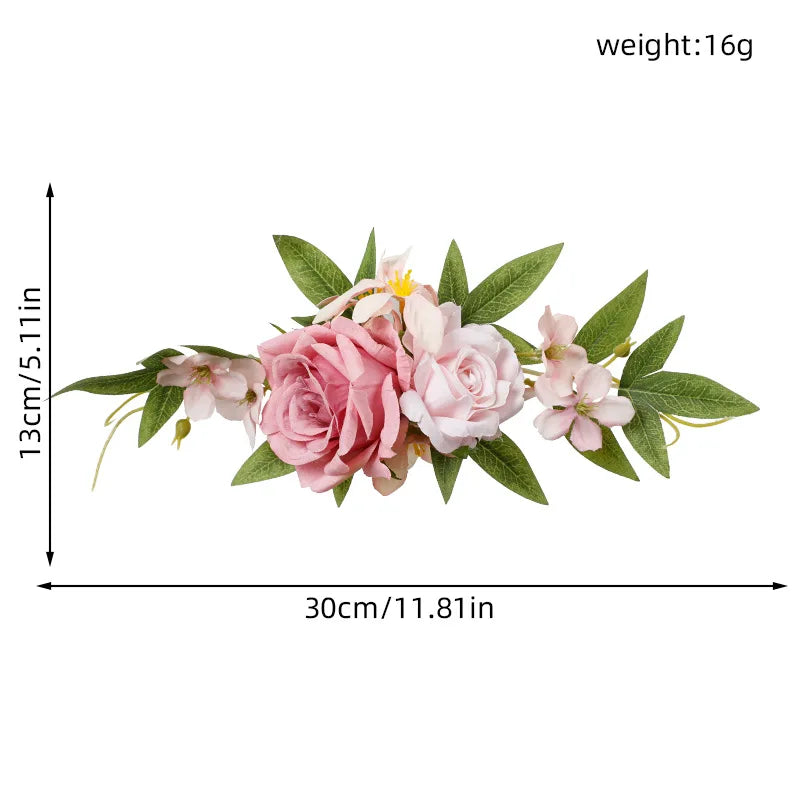 Yannew 3pcs Rustic Artificial Rose Flower Cake Toppers Birthday Country Wedding Cake Decoration Table Centerpieces Arrangement Good Vibrations