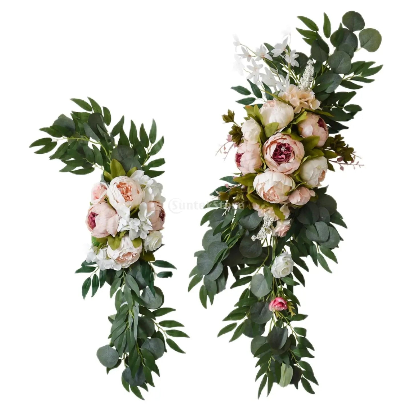 Large 2Pcs Artificial Flower Swag Floral Swag Garland Wedding Arch Flowers Kit for Sign Rustic Artificial Floral Swag Arch Decor Good Vibrations