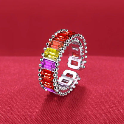 925 Sterling Silver Ring Hot AAA Zircon adjustable Size Engagement Rings For Women Wedding Ring Party Fashion Nice Jewelry Gift Good Vibrations