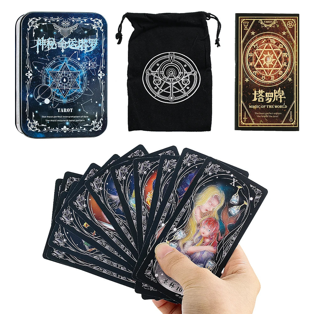 Tarot Cards European Mysterious Ancient Divination Tools Western Game Letters Card Nature's Secret Library Party Event Supplies Good Vibrations