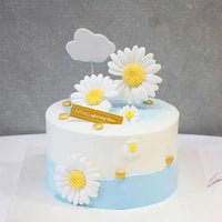 Daisy Bee Cake Toppers White Sunflower Bumble Bee Cake Decoration DIY Oh Babee Birthday Baby Shower Cupcake Topper Party Decor Good Vibrations