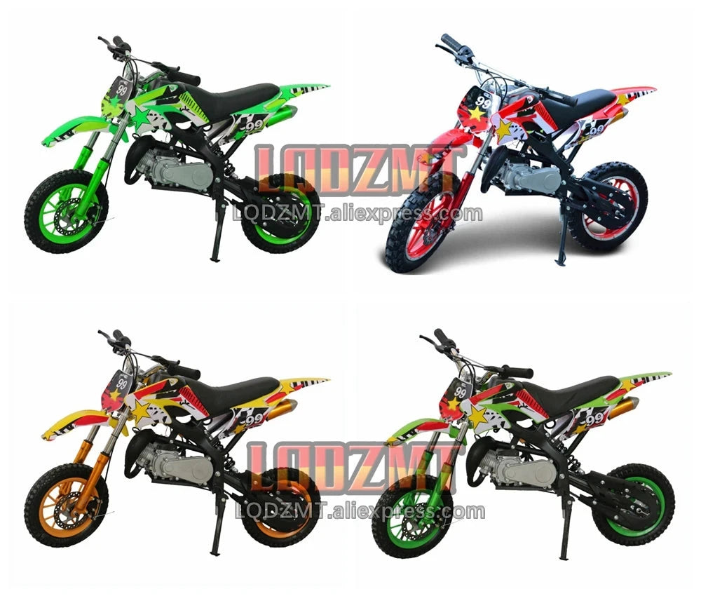 49CC 50CC 4-Stroke ATV OFF-road Gasoline Motorcycle Racing MOTO Dirt Bike Motorbike For Adult Children Boy Girl Child Men Women Good Vibrations