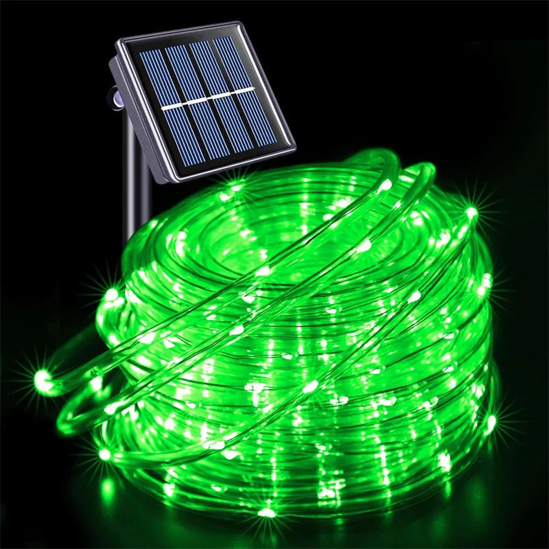 Solar Rope Lights Outdoor LED String Lights 8 Modes Garden Hose Lights Decorative Wedding Christmas Halloween Patio Porch Pool Good Vibrations