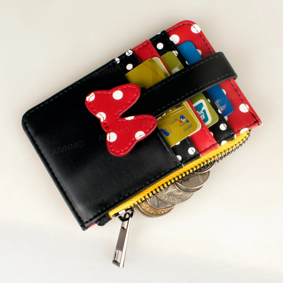 Cute Bow Dot High-Quality Zipper Wallet, Fashionable Personalized Card Holder, Stylish Coin Purse, Trendy Accessory for Daily Good Vibrations
