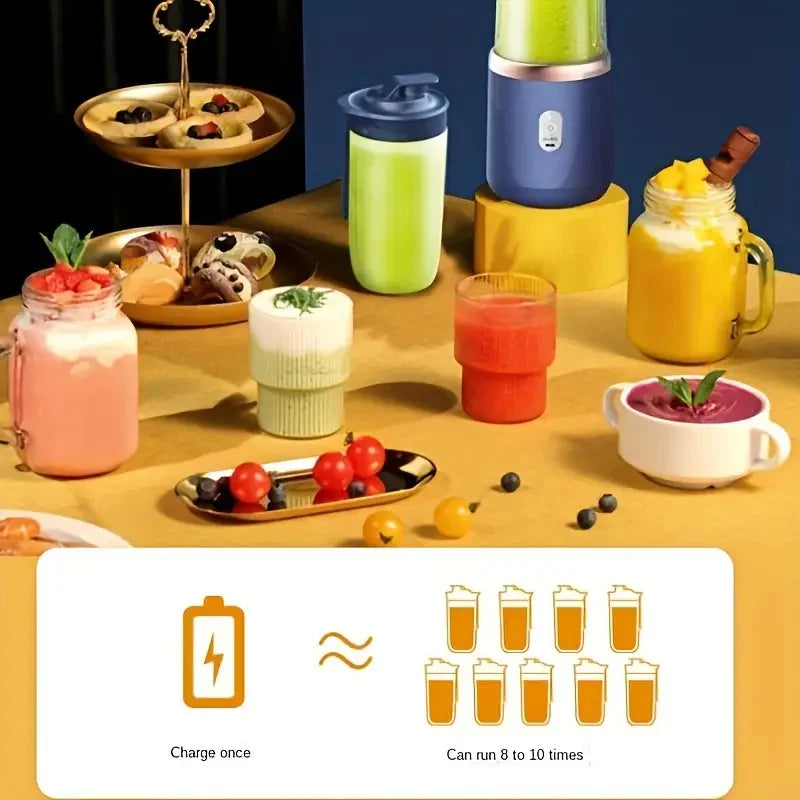 Portable Blender Bottle Multifunction Juice Blender Fresh Juice Smoothie Blender Ice CrushCup Food Processor Juicing Tool Good Vibrations