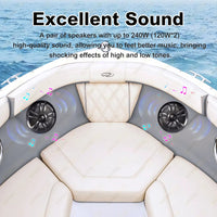 6.5 Inch 120W Marine Speakers Waterproof Weather Resistant Stereo Boat Speaker for Yachts Golf cart RV ATV UTV Ship Sauna Good Vibrations