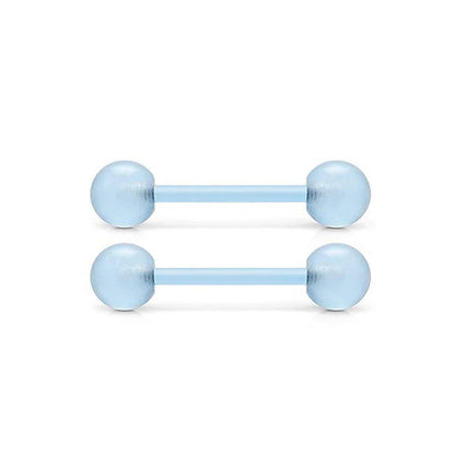 2 Pieces 14G 16mm Night Glow Flexible Acrylic Straight Tongue Ring pacifier Ring Fixed Perforated For Woman and Man Good Vibrations