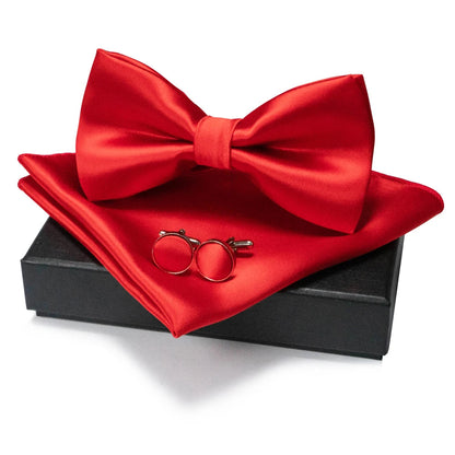 EASTEPIC Men's Bow Tie Sets Including Cufflinks and Handkerchieves Bow Ties with Adjustable Straps for Formal Occasions Good Vibrations