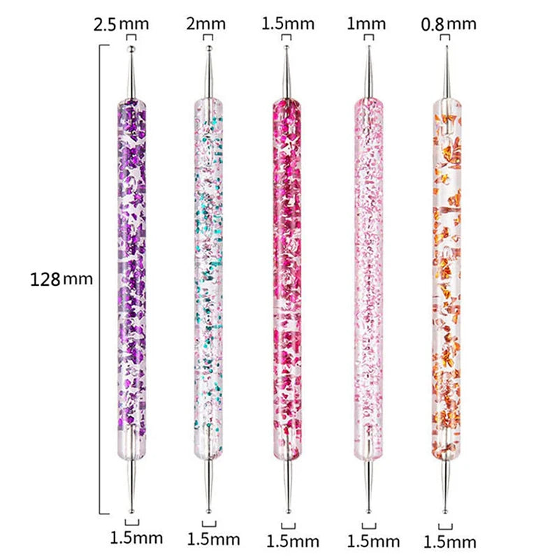 5Pc Nails Art Dotting Pen Acrylic Drawing Liner Supplies Brush Rhinestone Gems Picker UV Gel Painting Manicure Accessoires Tools Good Vibrations