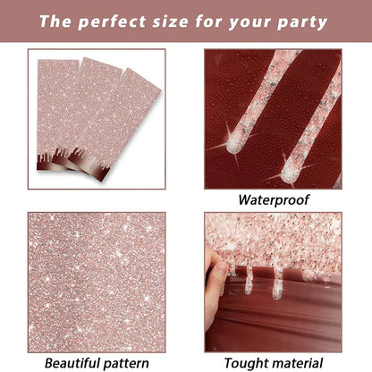 Pink Rose Gold Wedding Party Supplies Tablecloth for Kid Disposable Table Cover Favor Cartoon Story Birthday Festival Decoration Good Vibrations