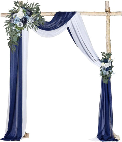 Yannew Burnt Orange Rustic Wedding Arch Flowers White Swag Drape Kit for Wedding Ceremony Reception Backdrop Floral Decoration Good Vibrations