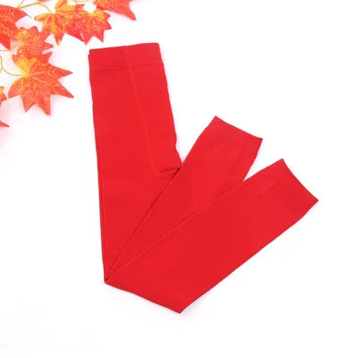 Plus Velvet Children Pants Winter Girls Leggings Warm Leggings For Kids Candy Colors Girls Trousers 3-9 Year Baby Leggins Good Vibrations
