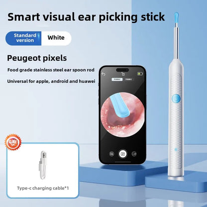 Wireless Visual Ear Endoscope Camera Ear Cleaning Tools Spoon Safe Silicone Earpick 5MP Camera Ear Wax Remover Luminous Otoscope Good Vibrations