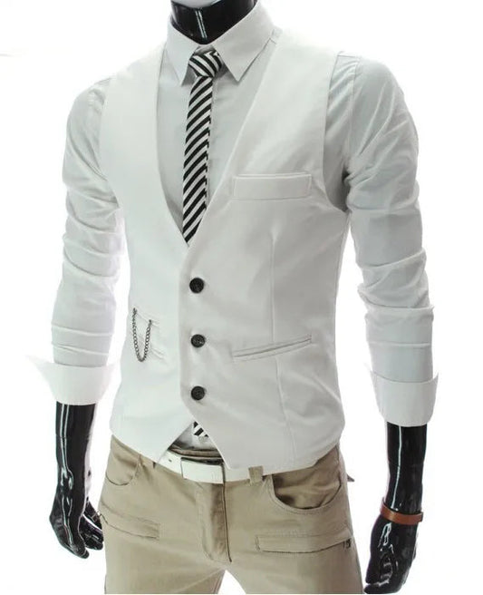 New Arrival Dress Vests For Men Vest Slim Fit Mens Suit Vest Male Waistcoat Gilet Homme Casual Sleeveless Formal Business Jacket Good Vibrations