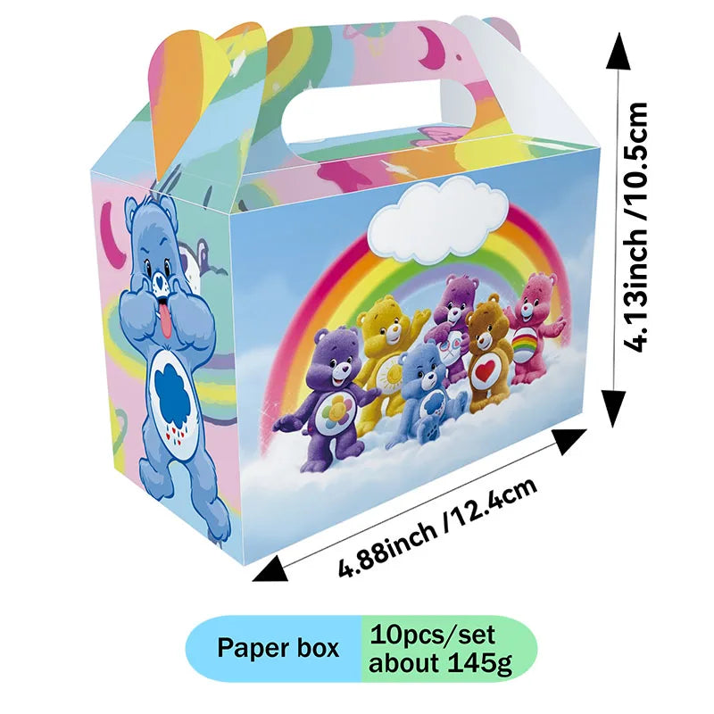 Care Bear Party Supplies Disposable Plate  Napkin Tablecloth Cake Topper Gifts Bag Kids for Birthday Party Decorations Set Gifts Good Vibrations