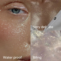 1 PC White Pearlescent Glitter Eyeshadow Palette - Waterproof and Long-lasting, Multi-purpose Eyeshadow Palette for Eyes, Lips a Good Vibrations