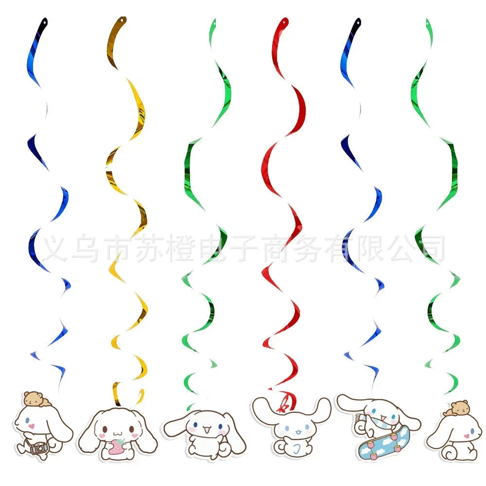 Cinnamoroll Theme Party Supplies Kids Birthday Christmas Decorations Gift Bag Ballons Banner Cake Topper Tableware Accessories Good Vibrations