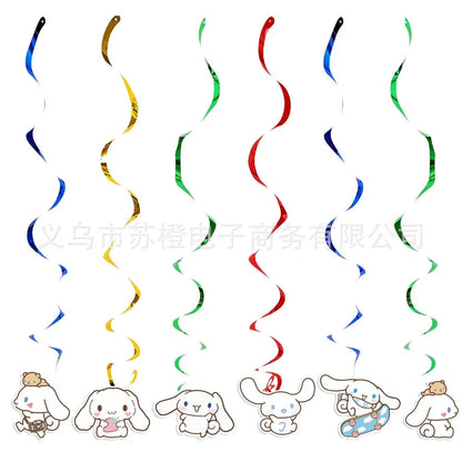 Cinnamoroll Theme Party Supplies Kids Birthday Christmas Decorations Gift Bag Ballons Banner Cake Topper Tableware Accessories Good Vibrations