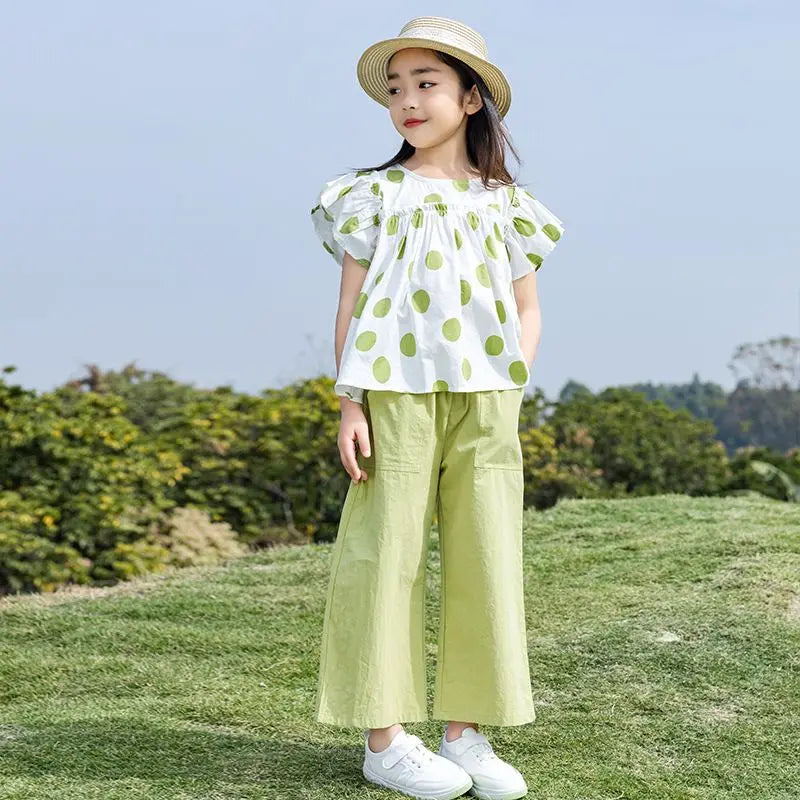 Children's Clothing 7 To 12 Years Child Summer Set 4 Girl Clothes Sets Kids Girls Teenagers T-shirt 10 Old Top Bottom 8 14 Year Good Vibrations