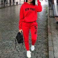 NEW YORK Women's Tracksuit Autumn Winter Hoodies Trousers 2PCS Suit Sports Jogging Street High quality Clothes Women Pants Sets Good Vibrations