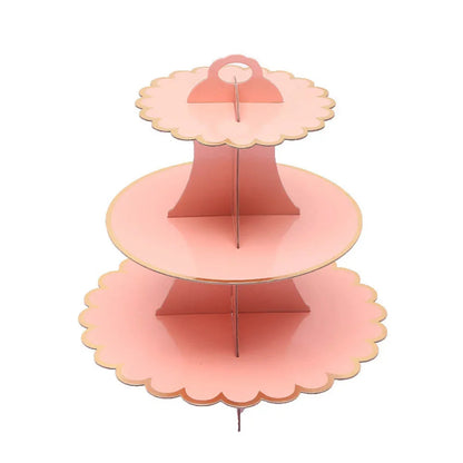 3-Layer Cake Stand Afternoon Tea Wedding Plate Party Tableware Disposable Birthday Tower Suitable for Wedding Good Vibrations