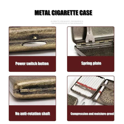 Retro Copper Tobacco Box Cigarette Case 20 Capacity Vintage Metal Brass Cigar Storage Box Smoking Accessories Good Vibrations Adult Super Store