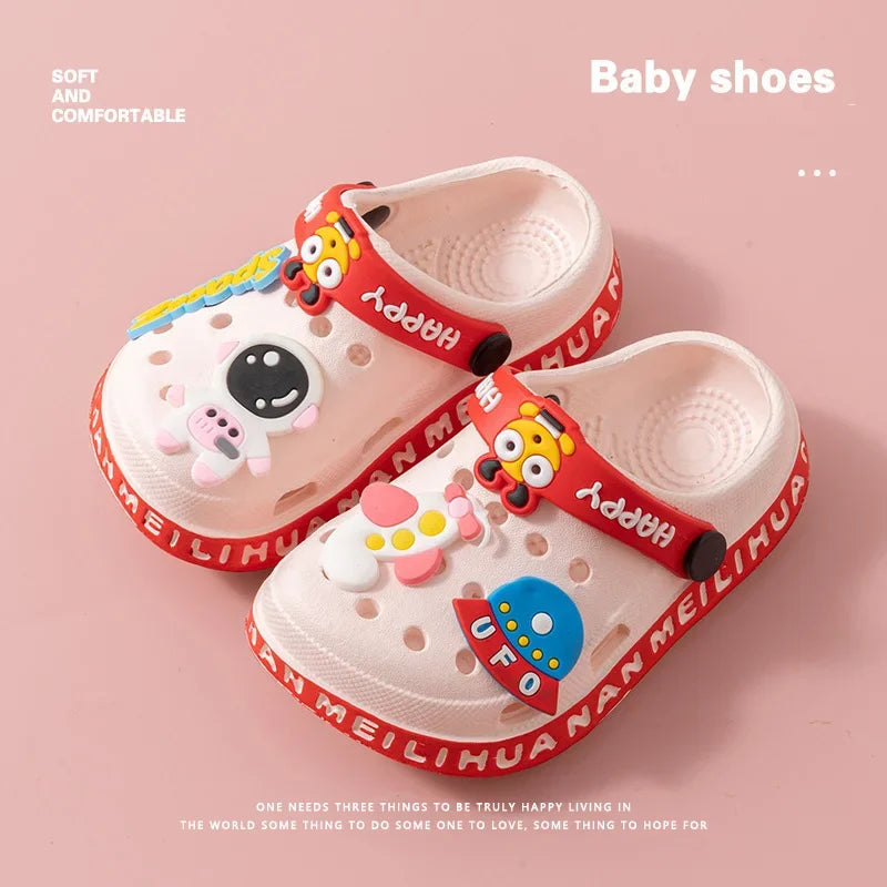 New Children Kids Baby Boys Girls Mules Clogs Summer Soft Sole Garden Beach Slippers Sandals Cave Hole Baby Shoes for Boys Girls Good Vibrations